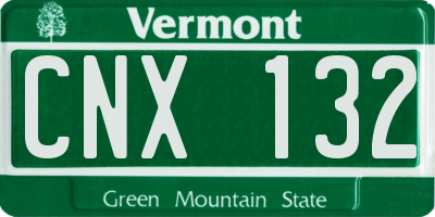 VT license plate CNX132