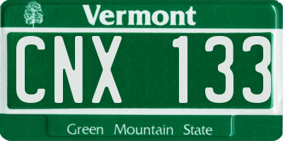 VT license plate CNX133