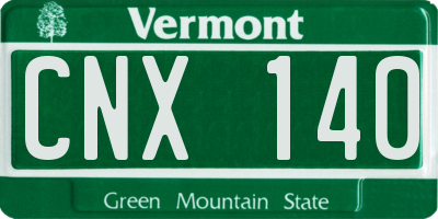 VT license plate CNX140