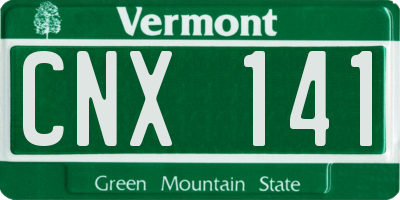 VT license plate CNX141
