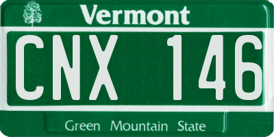 VT license plate CNX146