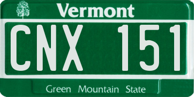 VT license plate CNX151