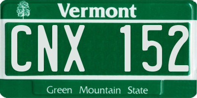 VT license plate CNX152