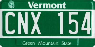 VT license plate CNX154