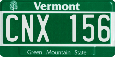 VT license plate CNX156