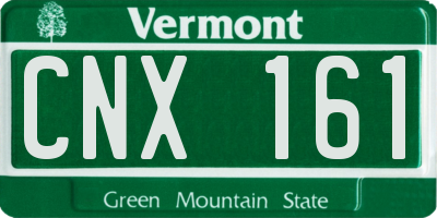 VT license plate CNX161