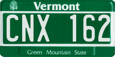 VT license plate CNX162