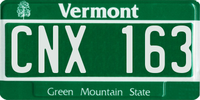VT license plate CNX163