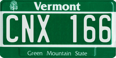 VT license plate CNX166