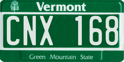 VT license plate CNX168