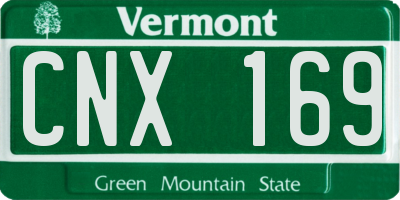 VT license plate CNX169