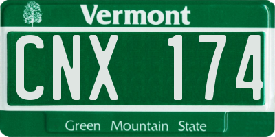 VT license plate CNX174