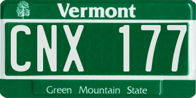 VT license plate CNX177