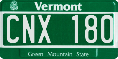VT license plate CNX180