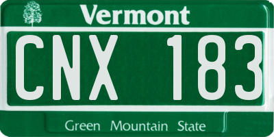 VT license plate CNX183