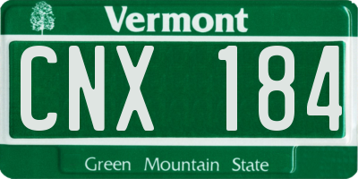 VT license plate CNX184