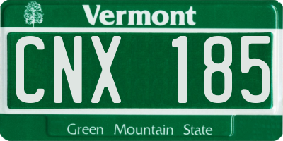 VT license plate CNX185
