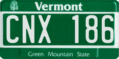 VT license plate CNX186