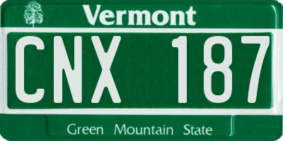 VT license plate CNX187