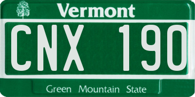 VT license plate CNX190