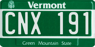 VT license plate CNX191