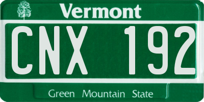 VT license plate CNX192