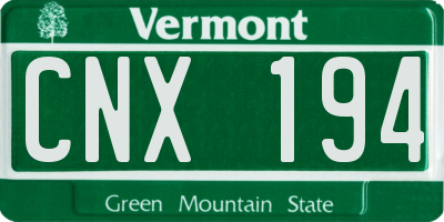 VT license plate CNX194