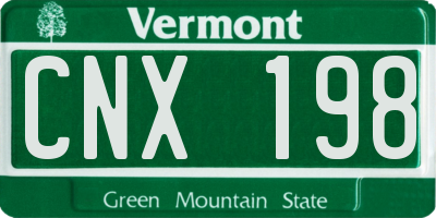 VT license plate CNX198