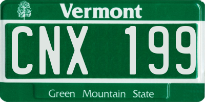 VT license plate CNX199