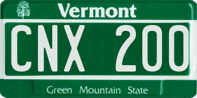 VT license plate CNX200
