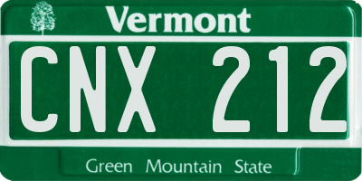 VT license plate CNX212