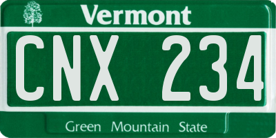 VT license plate CNX234