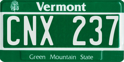 VT license plate CNX237