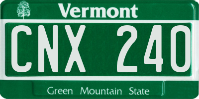 VT license plate CNX240