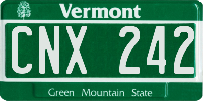 VT license plate CNX242