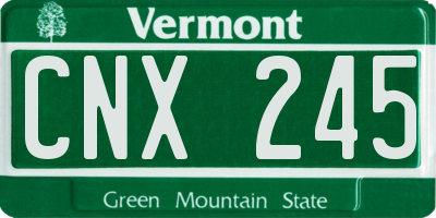 VT license plate CNX245