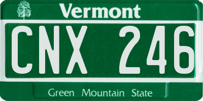 VT license plate CNX246