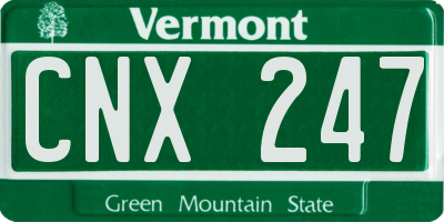 VT license plate CNX247
