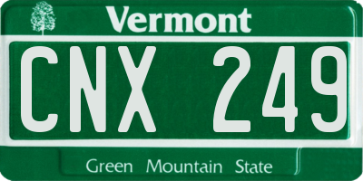 VT license plate CNX249