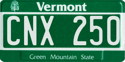 VT license plate CNX250