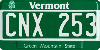 VT license plate CNX253