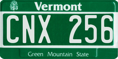 VT license plate CNX256