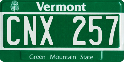 VT license plate CNX257
