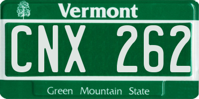 VT license plate CNX262