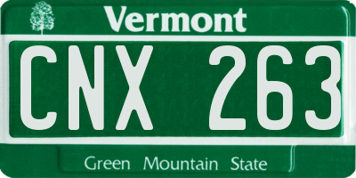 VT license plate CNX263