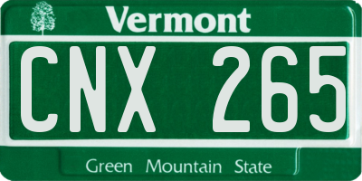 VT license plate CNX265
