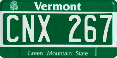VT license plate CNX267
