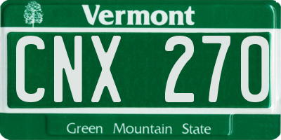 VT license plate CNX270