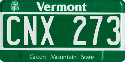 VT license plate CNX273