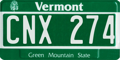 VT license plate CNX274